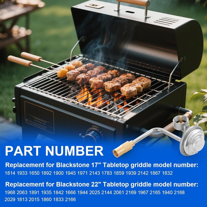 Catilon Grill Griddle Regulator Compatible with Blackstone 17" and 22" Tabletop Propane Griddle Regulator Adapter Replacement for Pit Boss 19952085 PB336GS 2 Burner Propane Grill Regulator - Image 3